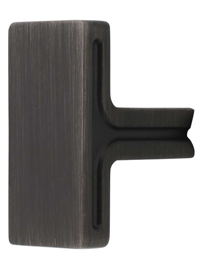 Anwick Rectangle Cabinet Knob - 5/8 inch x 1 1/8 inch in Brushed Pewter.